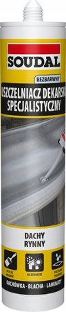 SOUDAL Specjalistyczny uszczelniacz dekarski 280ml bezbarwny - karton 15szt