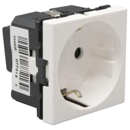 LEGRAND Gniazdo 2p+z Schuko zaciski śrubowe - 2 moduły białe Mosaic 077213