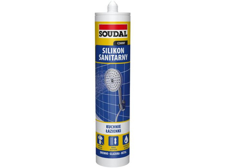 SOUDAL Silikon sanitarny 280 ml czarny 137670 - karton 15szt