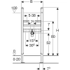 GEBERIT Element montażowy Duofix do umywalki 112 cm do baterii stojącej