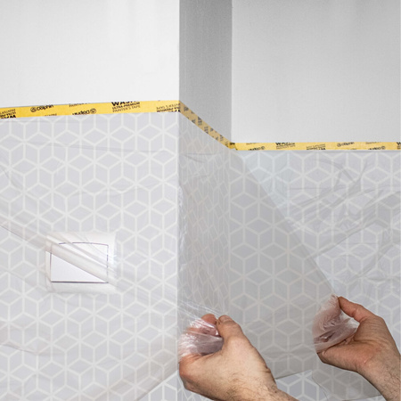 BLUE DOLPHIN Masker - Taśma Washi z folią malarską 110 cm x 23 m