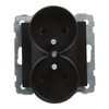 LEGRAND Gniazdo 2X2P+Z - 16A - 250V- zaciski śrubowe - czarny SUNO 721491