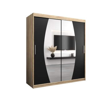 Szafa przesuwna ELYPSE 180x62x200 cm  sonoma / czarny