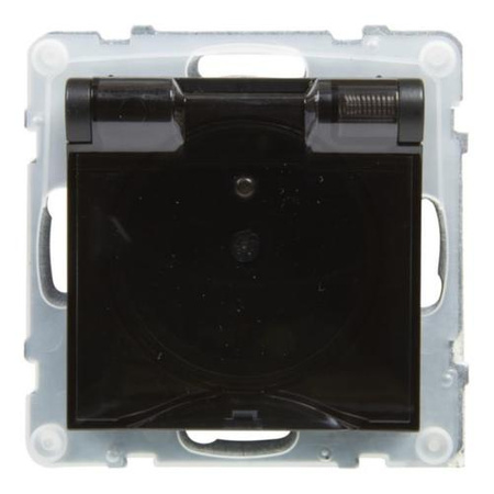 LEGRAND Gniazdo 2P+Z IP44 - zaciski automatyczne z przesłoną CZARNY SUNO