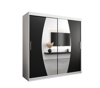 Szafa przesuwna ELYPSE 200x62x200 cm  biały / czarny