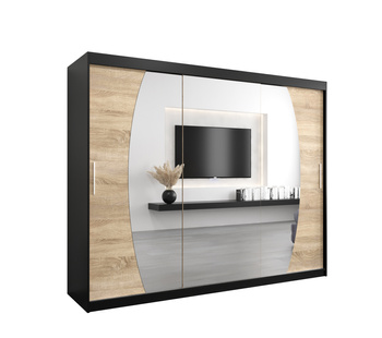 Szafa przesuwna ELYPSE 250x62x200 cm  czarny / sonoma