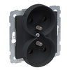 LEGRAND Gniazdo 2X2P+Z - 16A - 250V- zaciski śrubowe - czarny SUNO 721491