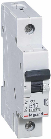 LEGRAND Wyłącznik nadprądowy RX3 1P B 16A 6000A 419136