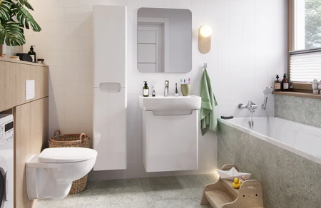 KOLO Rekord z umywalka kompaktowa 40x33x15,5cm z asymetrycznym przelewem