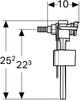 GEBERIT Zawór napełniający Typ 333, przyłącze wody z boku, 3/8"