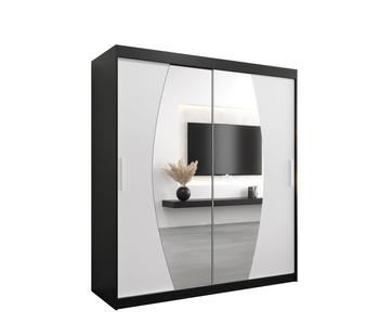 Szafa przesuwna ELYPSE 180x62x200 cm  czarny / biały