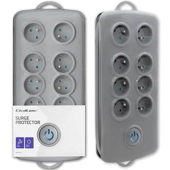 QOLTEC Listwa antyprzepięciowa Quick Switch 8 gniazd - 2.5m 50162