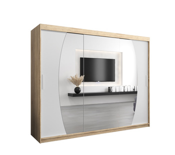 Szafa przesuwna ELYPSE 250x62x200 cm  sonoma / biały