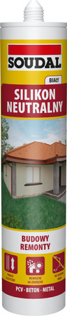 SOUDAL Silikon neutralny 280 ml -  biały