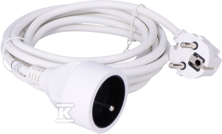 DPM Przedłużacz 1 gniazdo, biały, 1,5 m - PS01
