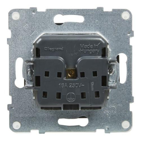 LEGRAND Gniazdo 2P+Z IP44 - zaciski automatyczne z przesłoną CZARNY SUNO