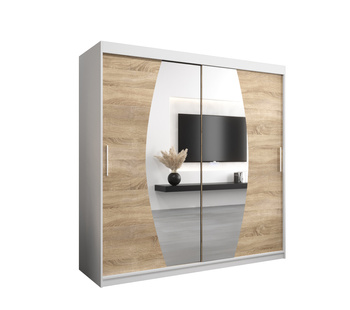 Szafa przesuwna ELYPSE 200x62x200 cm  biały / sonoma