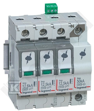 LEGRAND Ogranicznik przepięć T1+T2 12,5/60 3P+N 412277
