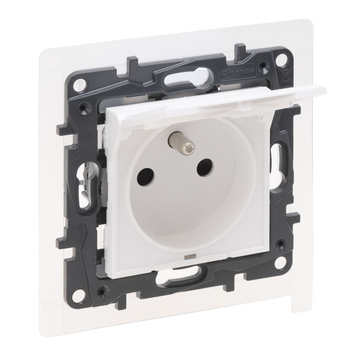 LEGRAND Gniazdo zasilające pojedyncze z uziemieniem IP44 biały, NILOE STEP