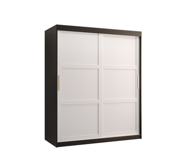 Szafa przesuwna RAMIRO 1 150x62x200 cm  czarny / biały
