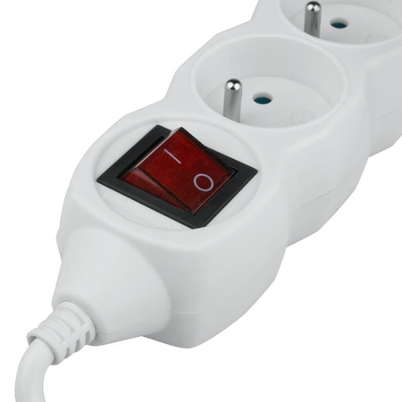 DPM Przedłużacz z wyłącznikiem, 4 gniazda, biały, 1,5 m PP30