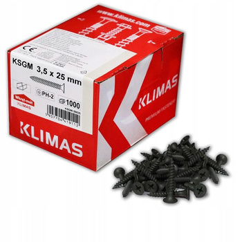 WKRĘT-MET Wkręt do mocowania płyt G-K do podłoży stalowych 3,5x25 mm