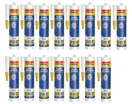SOUDAL Silikon sanitarny 280 ml biały - karton 15szt