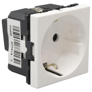 LEGRAND Gniazdo 2p+z Schuko zaciski śrubowe - 2 moduły białe Mosaic 077213