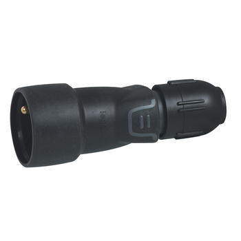 LEGRAND Gniazdo przenośne 2P+Z 16A IP44 czarne guma+dławnica 050111