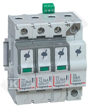 LEGRAND Ogranicznik przepięć T1+T2 12,5/60 3P+N 412277